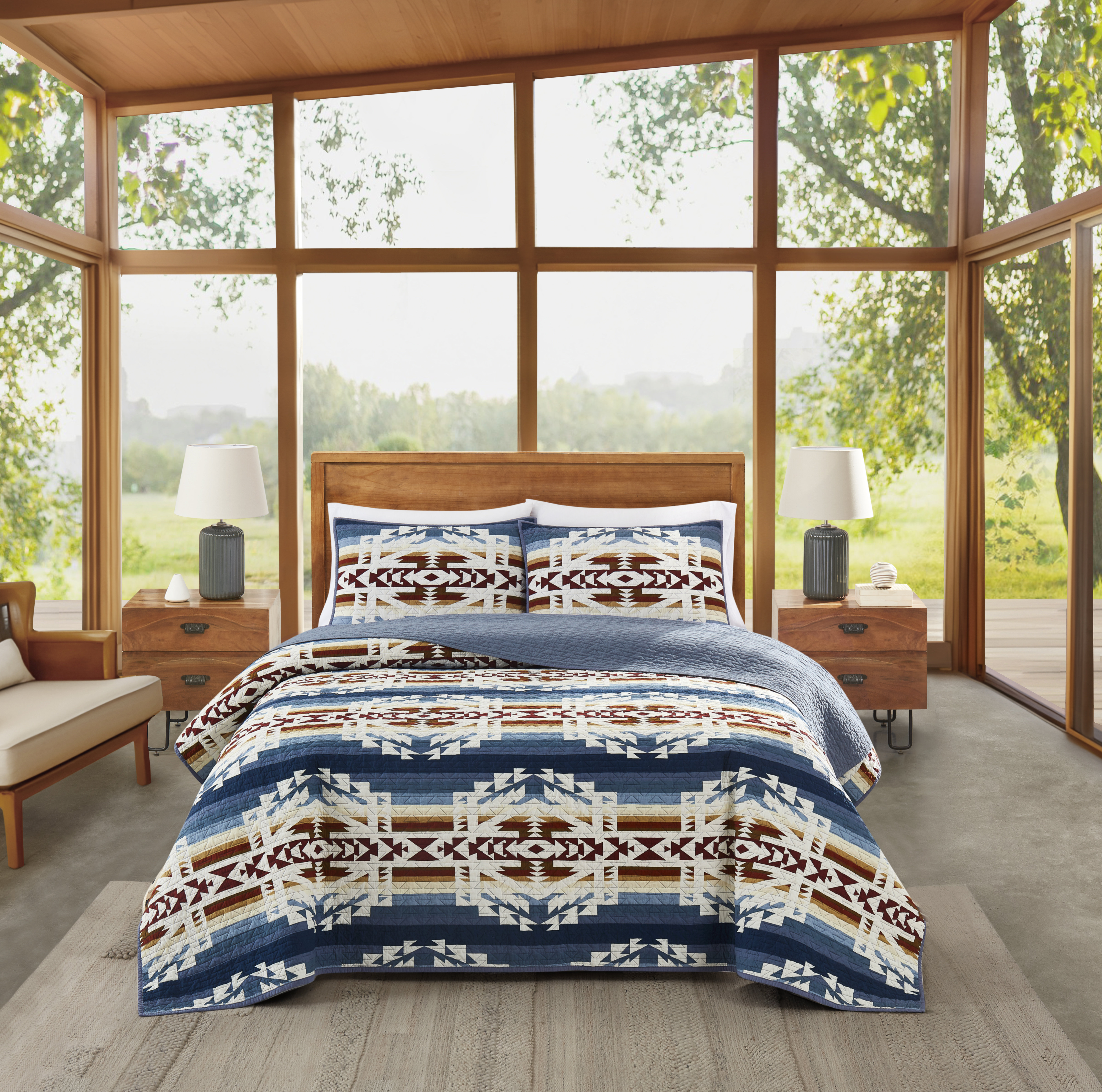 Pendleton Canyon Trail Coverlet Set Dusty Blue | Wayfair